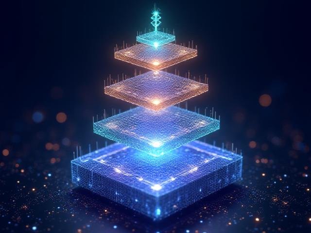 Visual representation of a base layer blockchain with multiple, faster Layer 2 solutions branching off it, symbolizing scalability and speed.