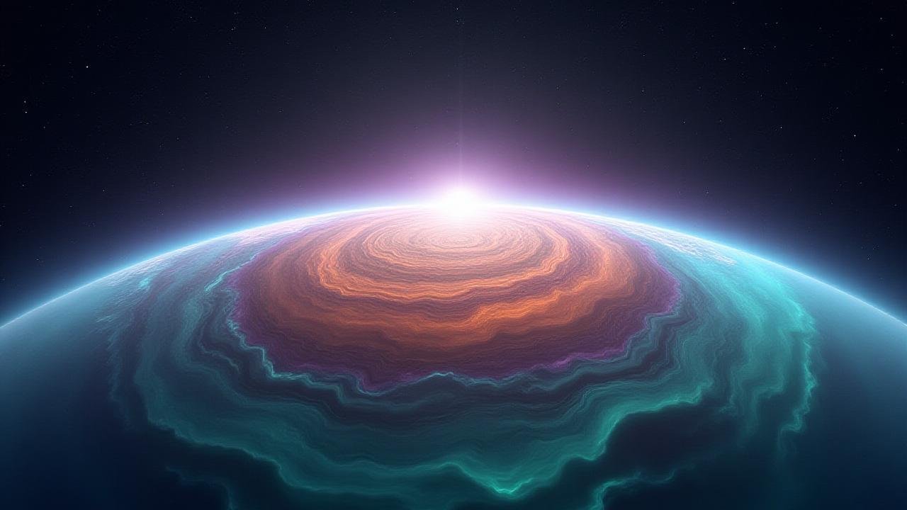Jupiter's auroras glowing vibrantly at its poles, seen by Hubble