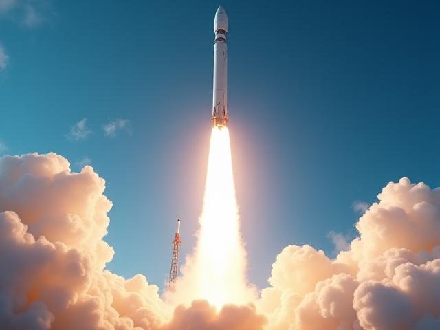 SpaceX Starship rocket lifting off from launch pad